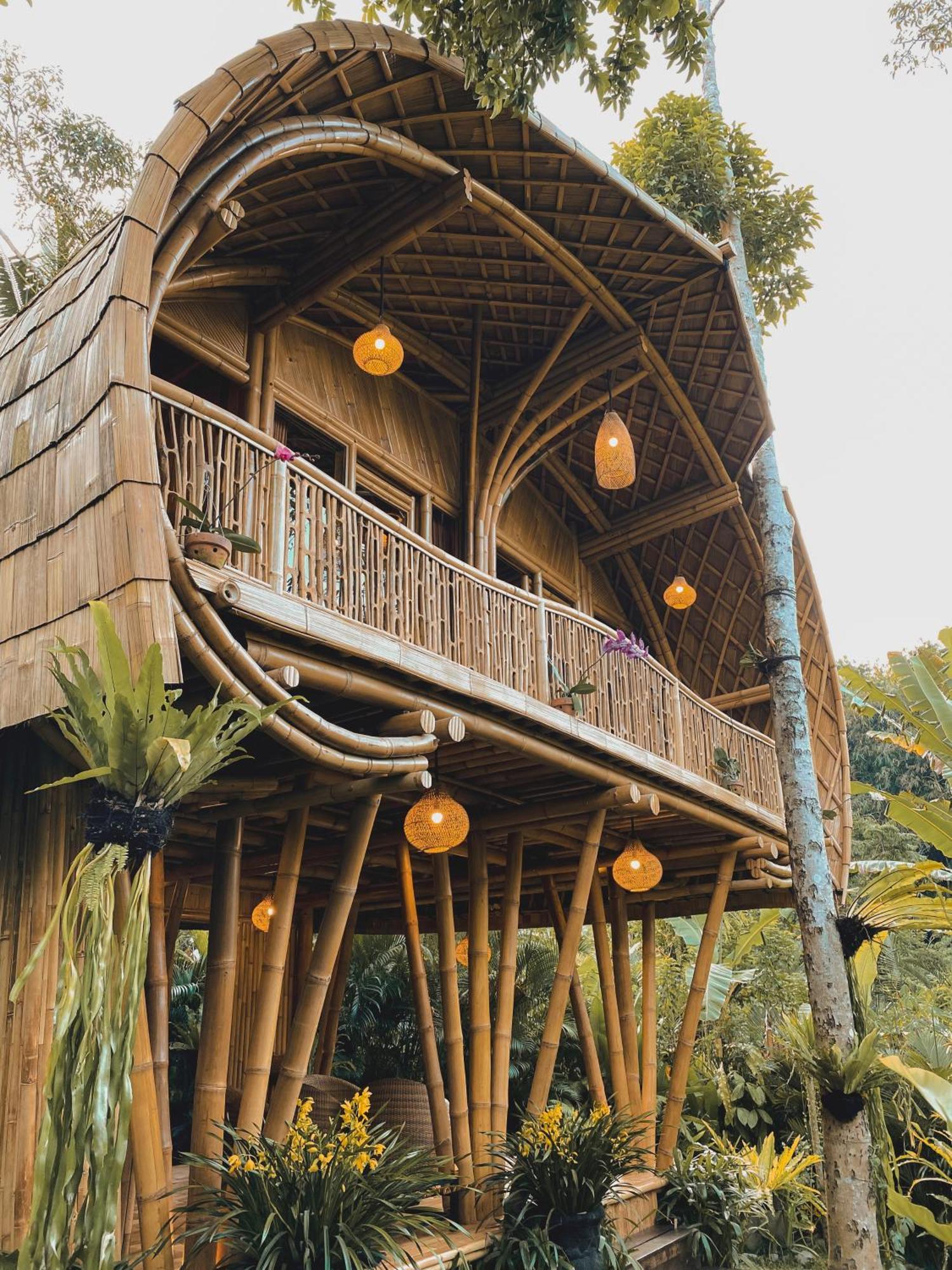 Alamvaya Bali Bamboo House Villa Sidemen  Exteriör bild